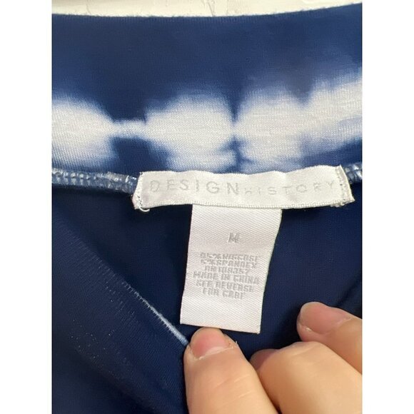 Design History Sz M Blue White Tie Die Maxi Skirt Long Skirt Flowy Boho - Picture 3 of 4